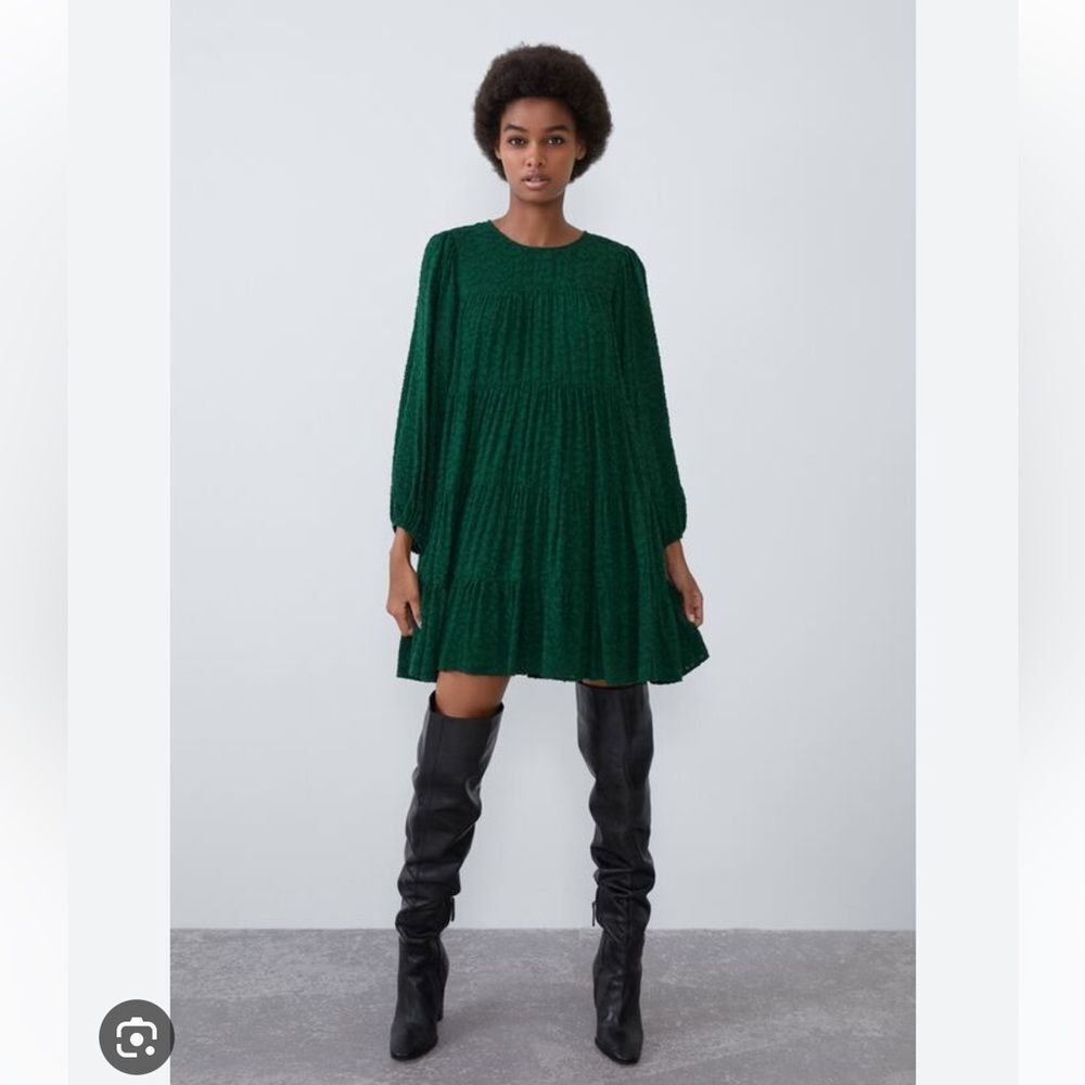 Zara Voluminous Texture Trapeze Dress